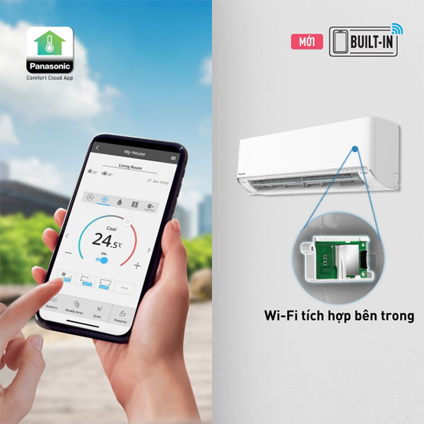 máy lạnh Aero Inverter cao cấp một chiều (XU) tích hợp bộ điều hợp mạng bên trong